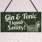 Gin & Tonic Novelty Alcohol Gin Plaque Man Cave Home Bar Sign