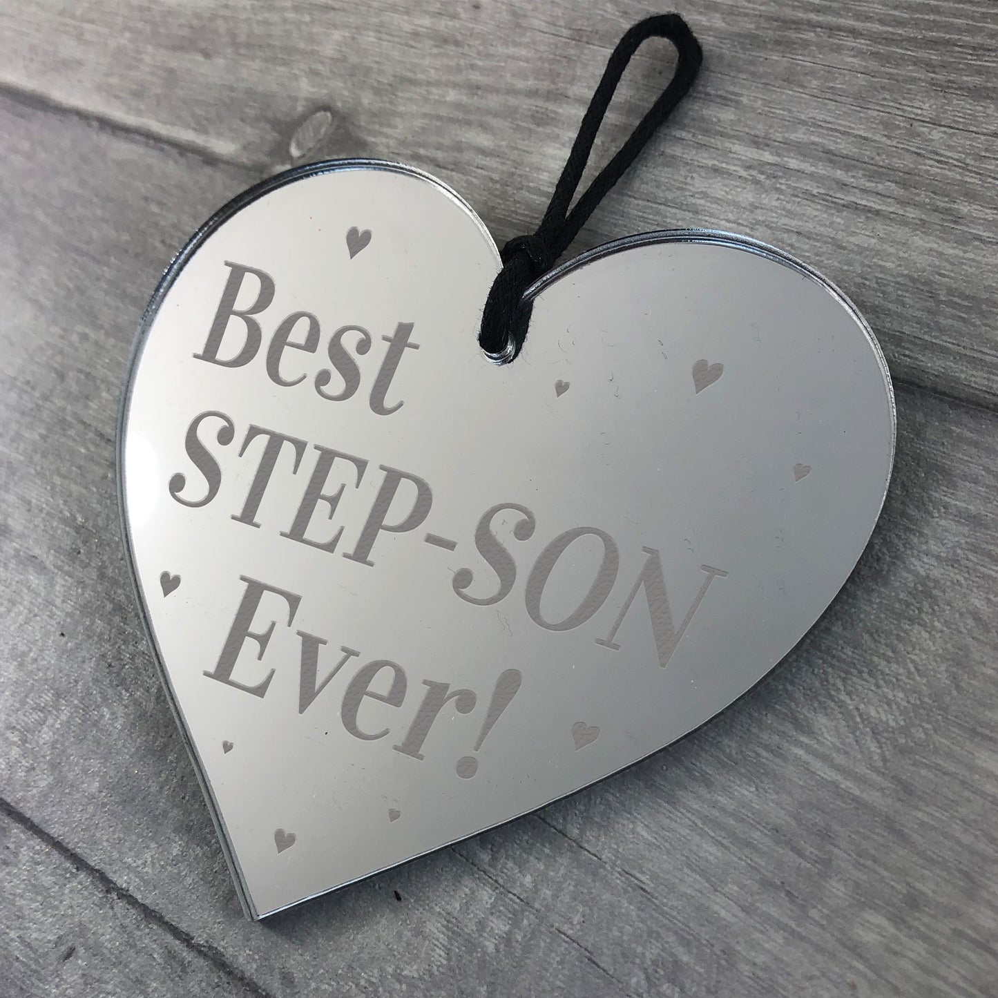 Best Step Son Gifts Mirror Heart Birthday Gift For Step-Son