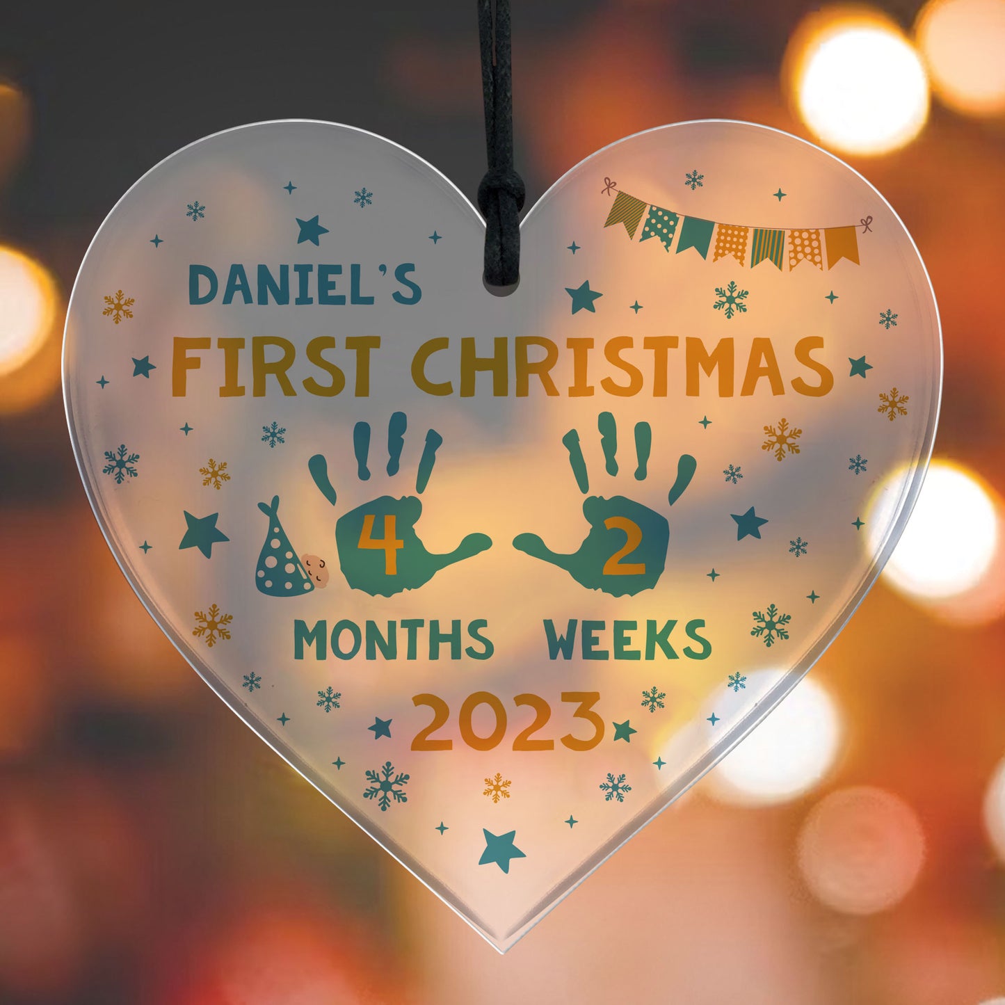 First Christmas Decoration For Baby Boy Girl Personalised Heart