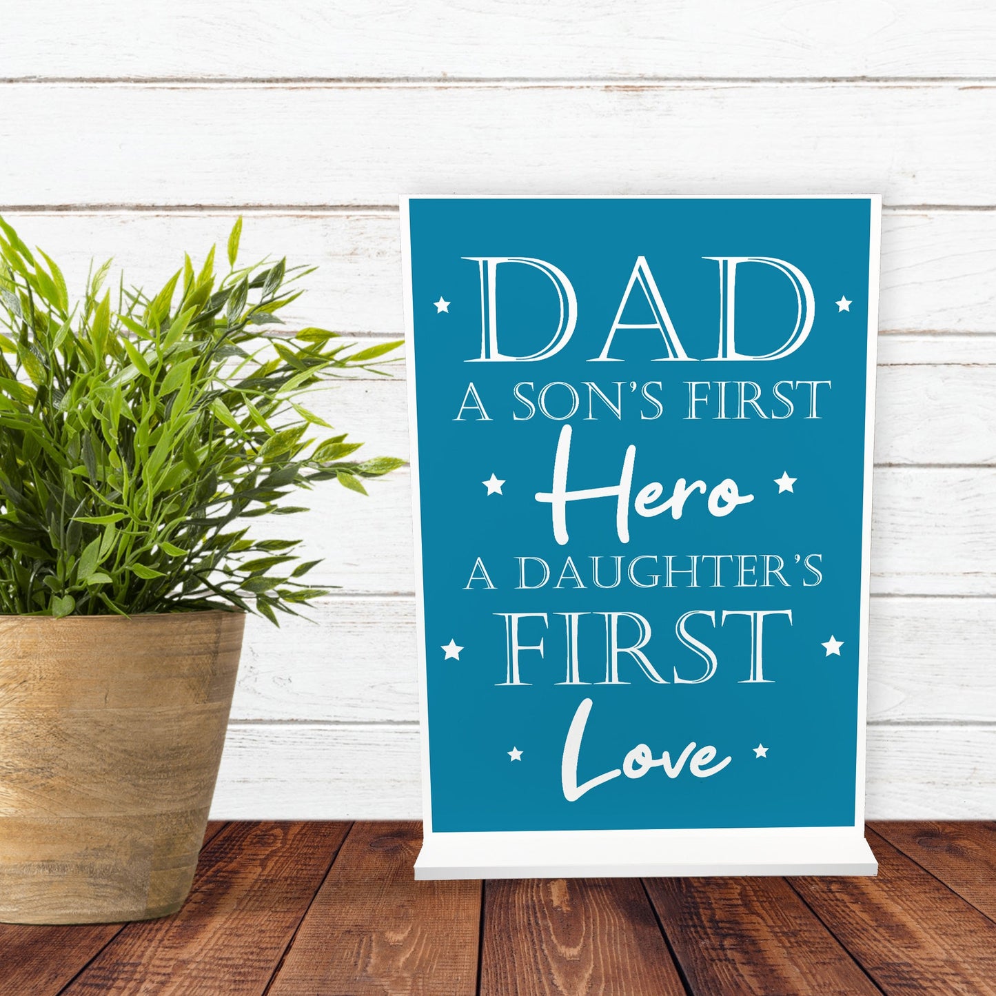 Fathers Day Gift From Daughter Son Standing Plaque Love Hero