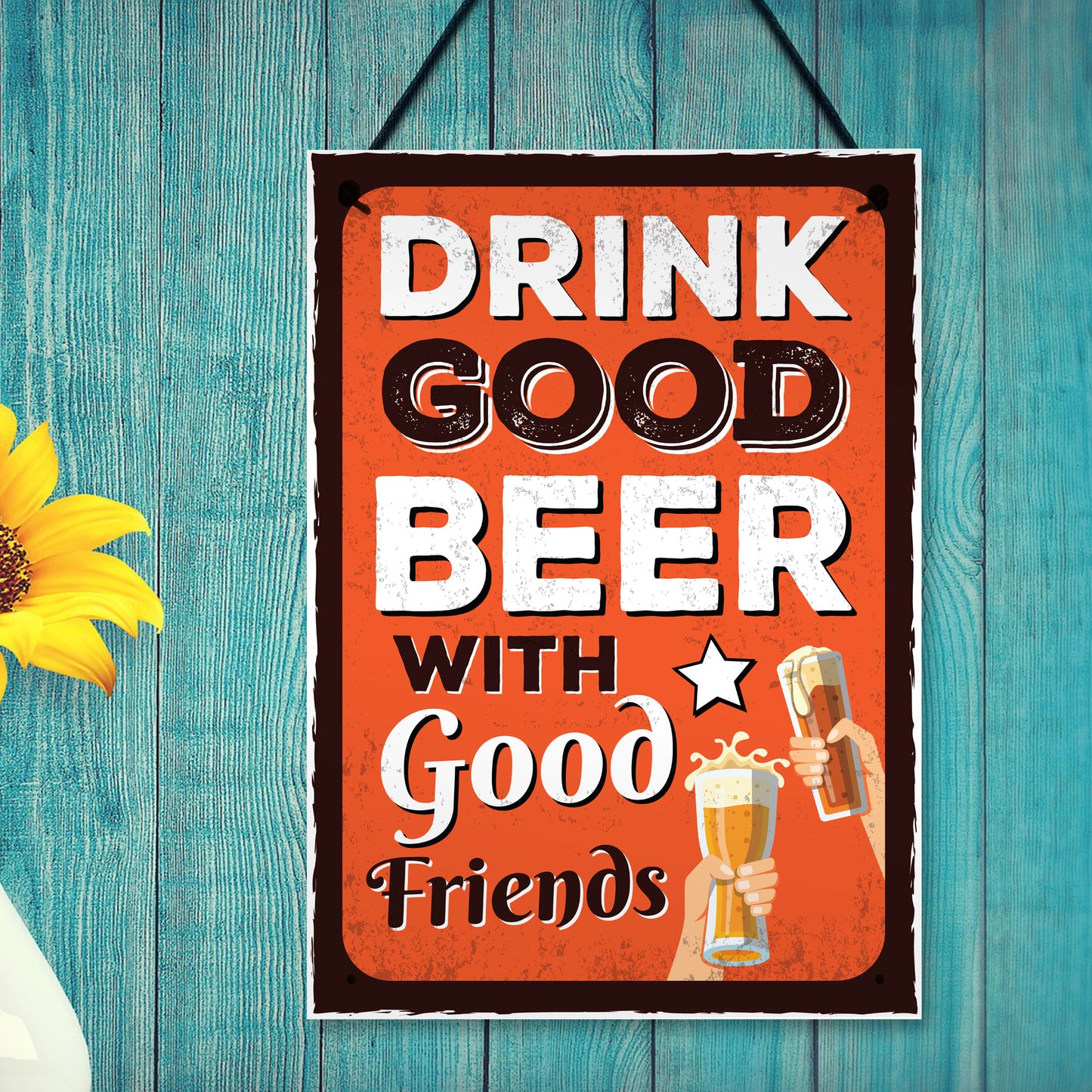 Bar Sign DRINK GOOD BEER Garden Signs Home Bar Sign Alcohol