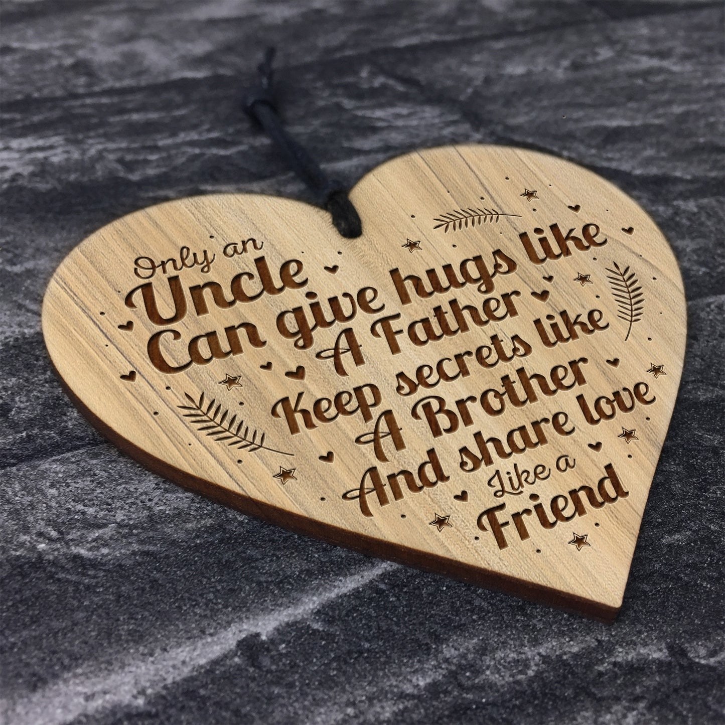 Birthday Christmas Present For Uncle Engraved Heart Uncle Gift
