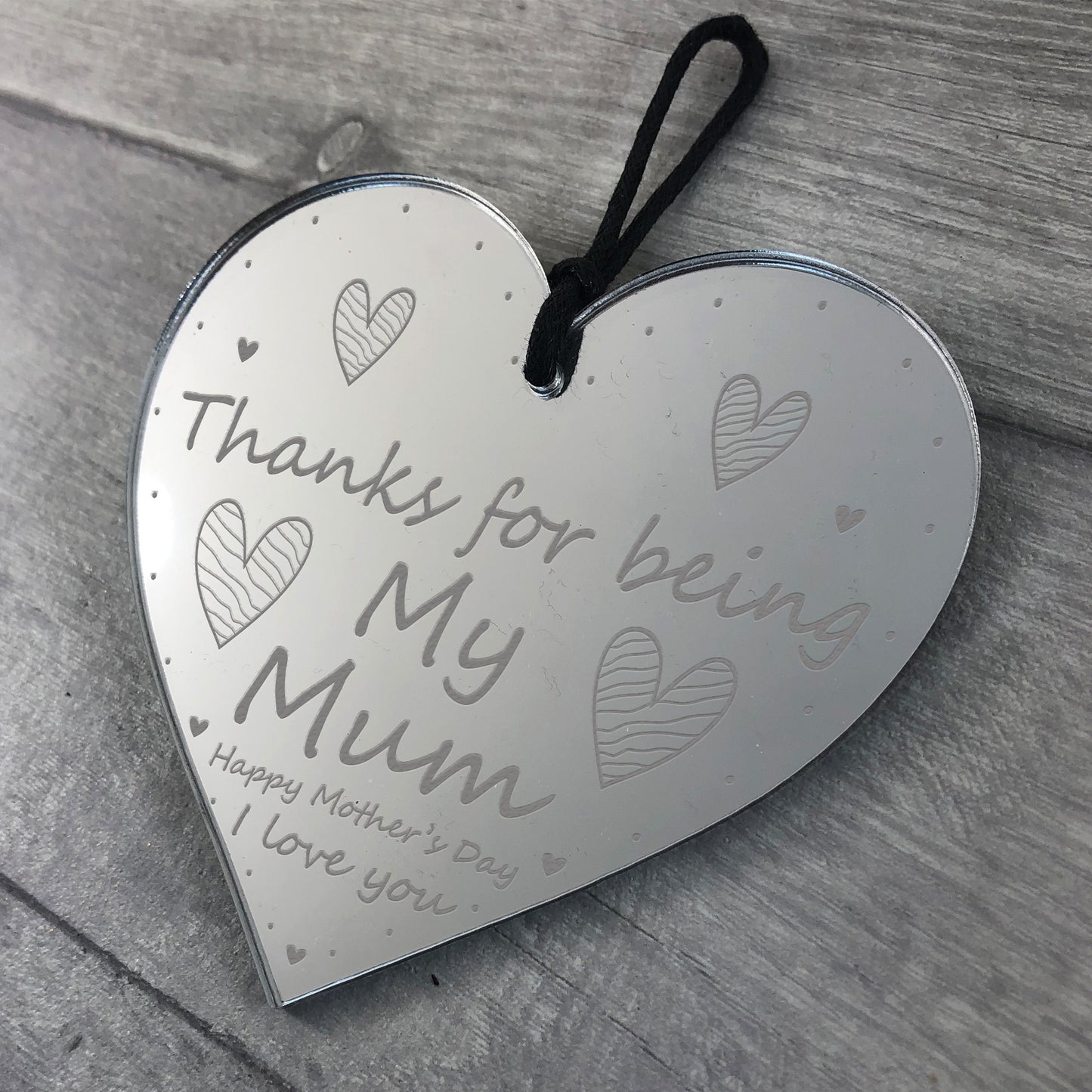 Thank You Mum Gift For Mothers Day Engraved Heart Love Gift