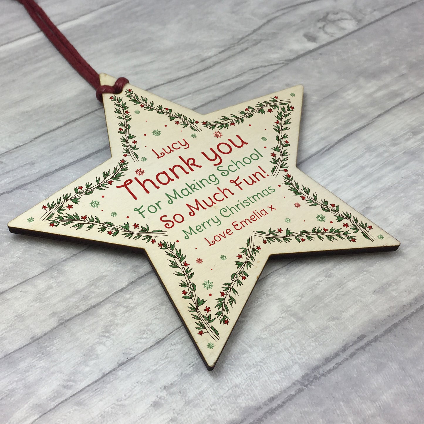 PERSONALISED Teacher Christmas Bauble Hanging School Christmas