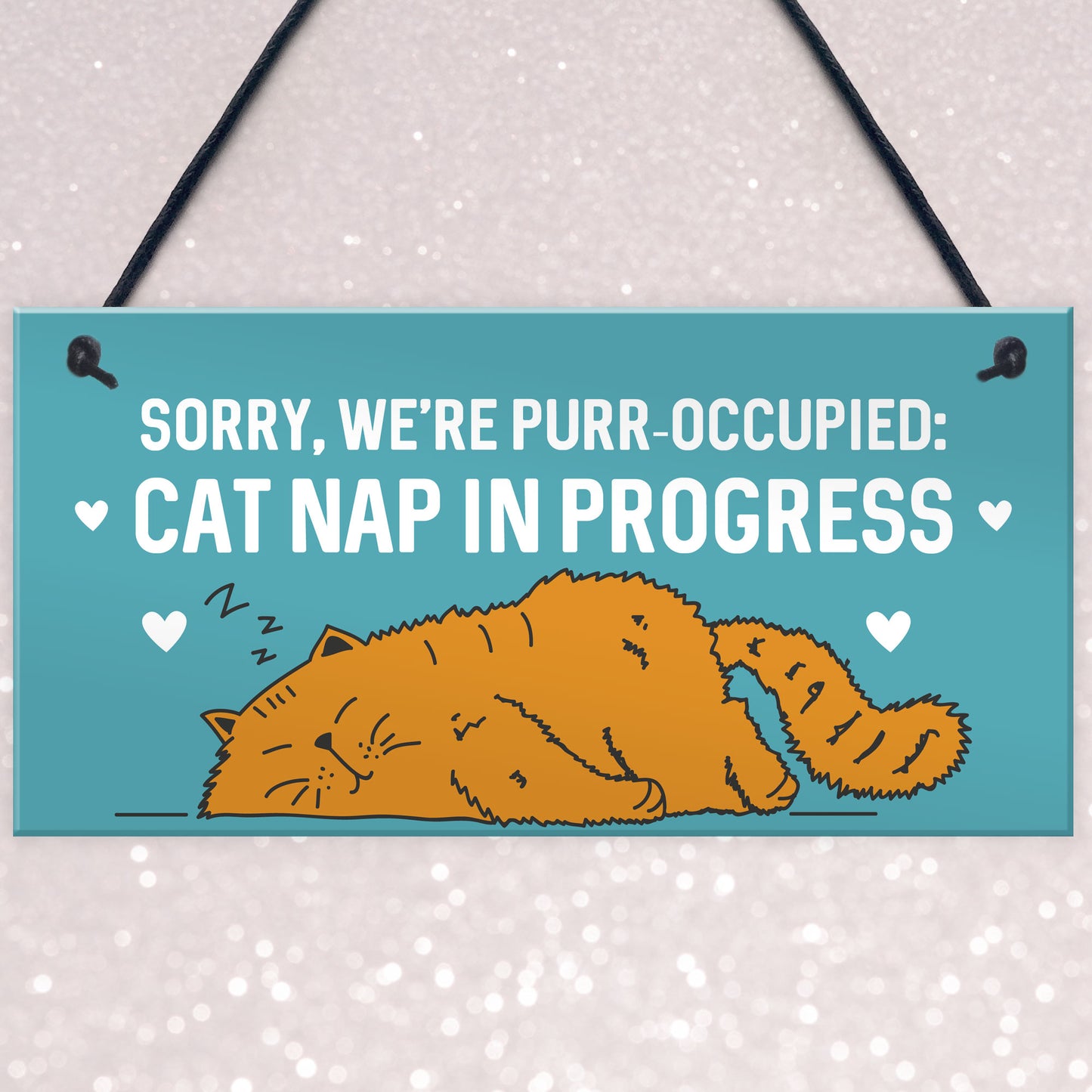 Cat Signs For Home PURR OCCUPIED Hanging Wall Door Sign Funny