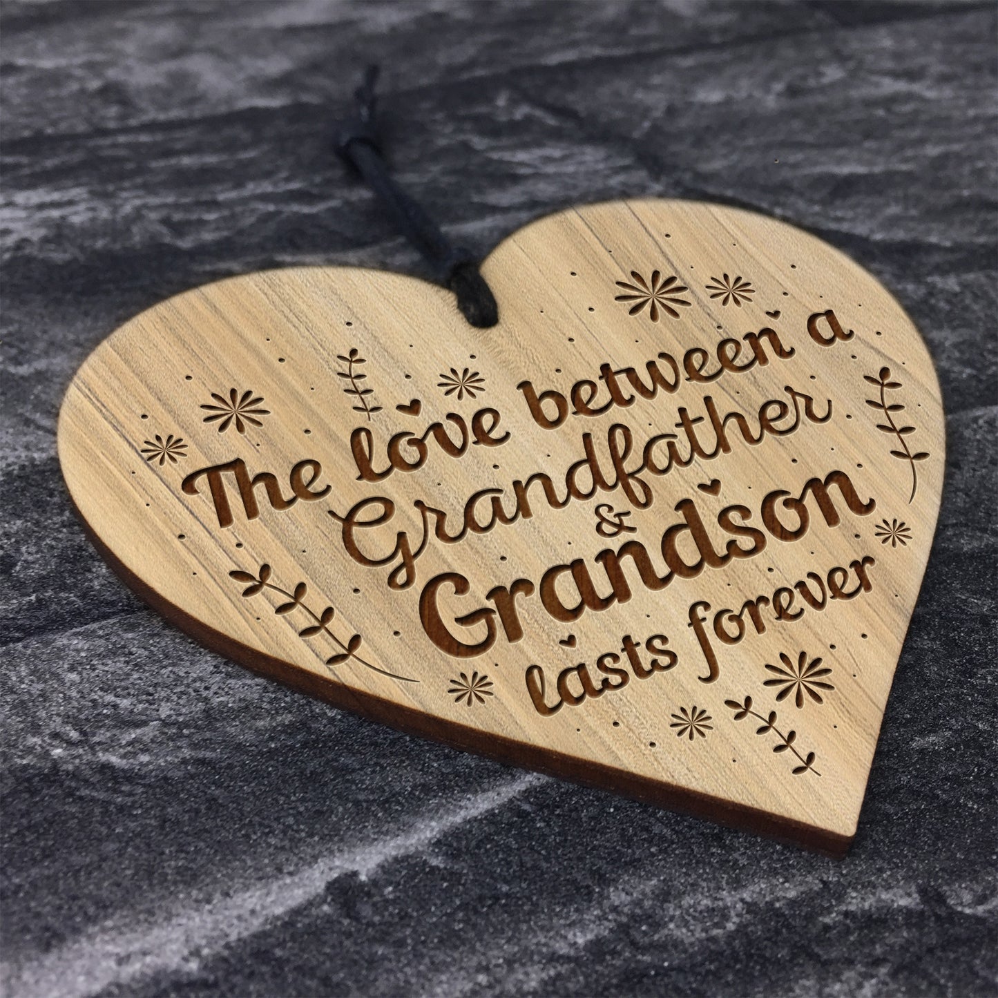 Grandfather Grandson Gifts Engraved Heart Birthday Christmas