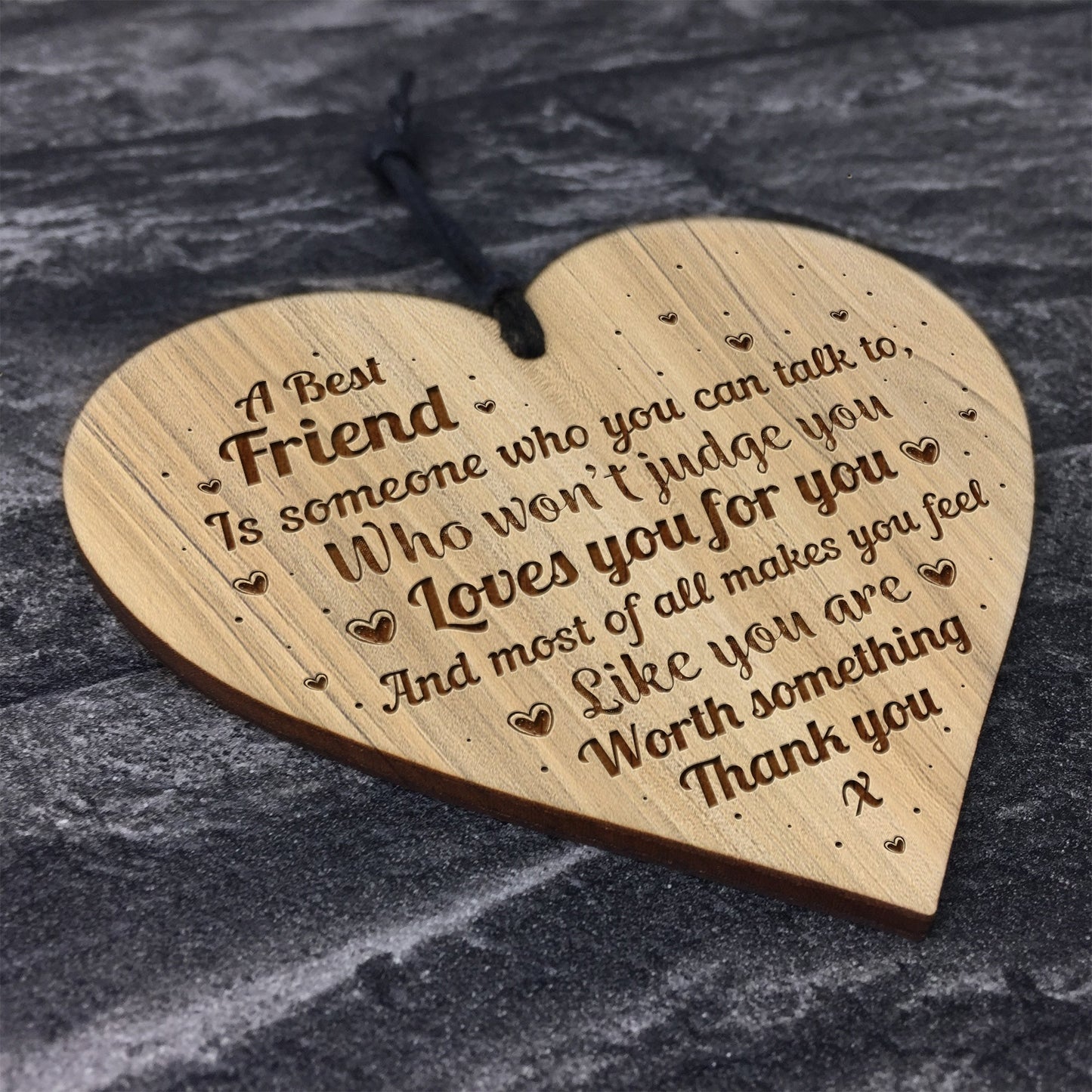 Thank You Best Friend Gift Engraved Heart Birthday Christmas