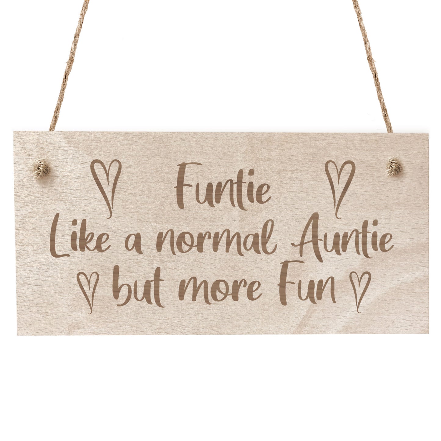 Funny Auntie Gift FUNTIE Engraved Sign Auntie Birthday Christmas