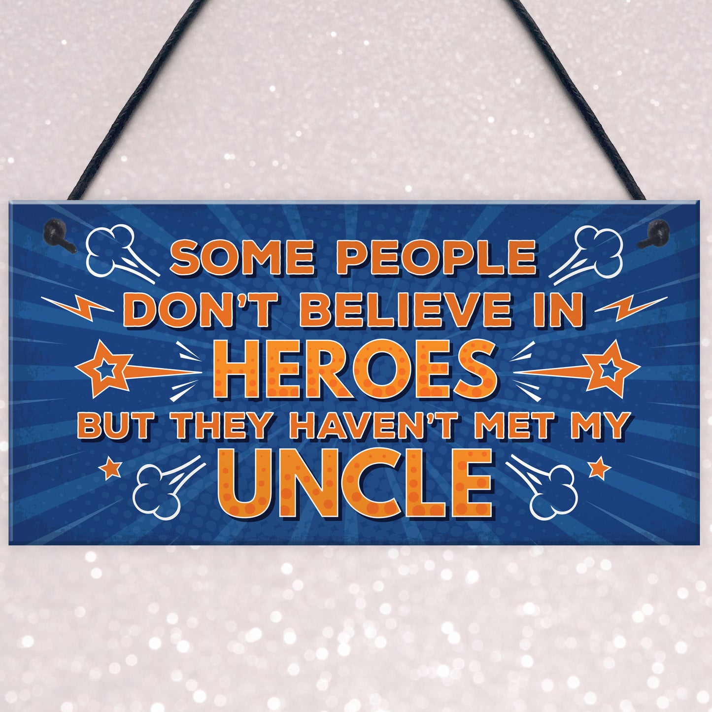 Uncle Is My Hero Novelty Birthday Christmas Plaque Gift Keepsake