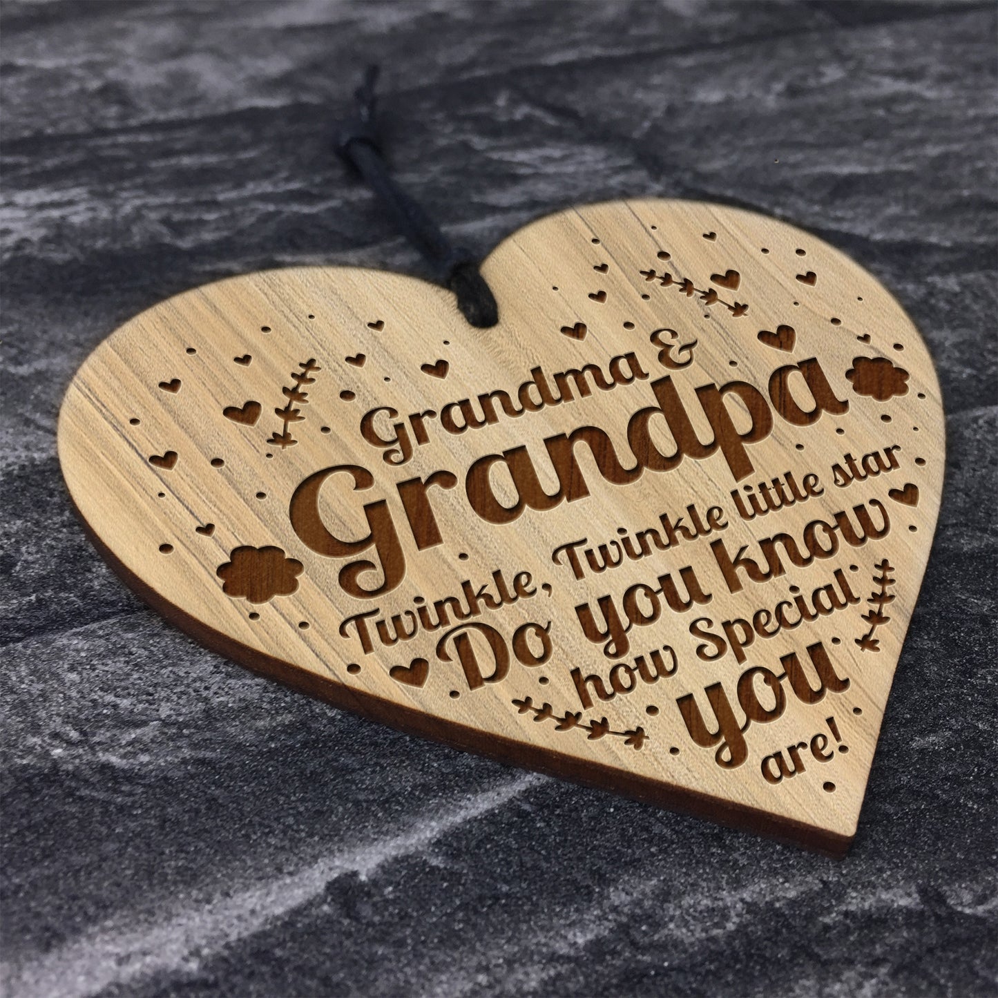 Grandma And Grandpa Plaque Engraved Heart Thank You Gift
