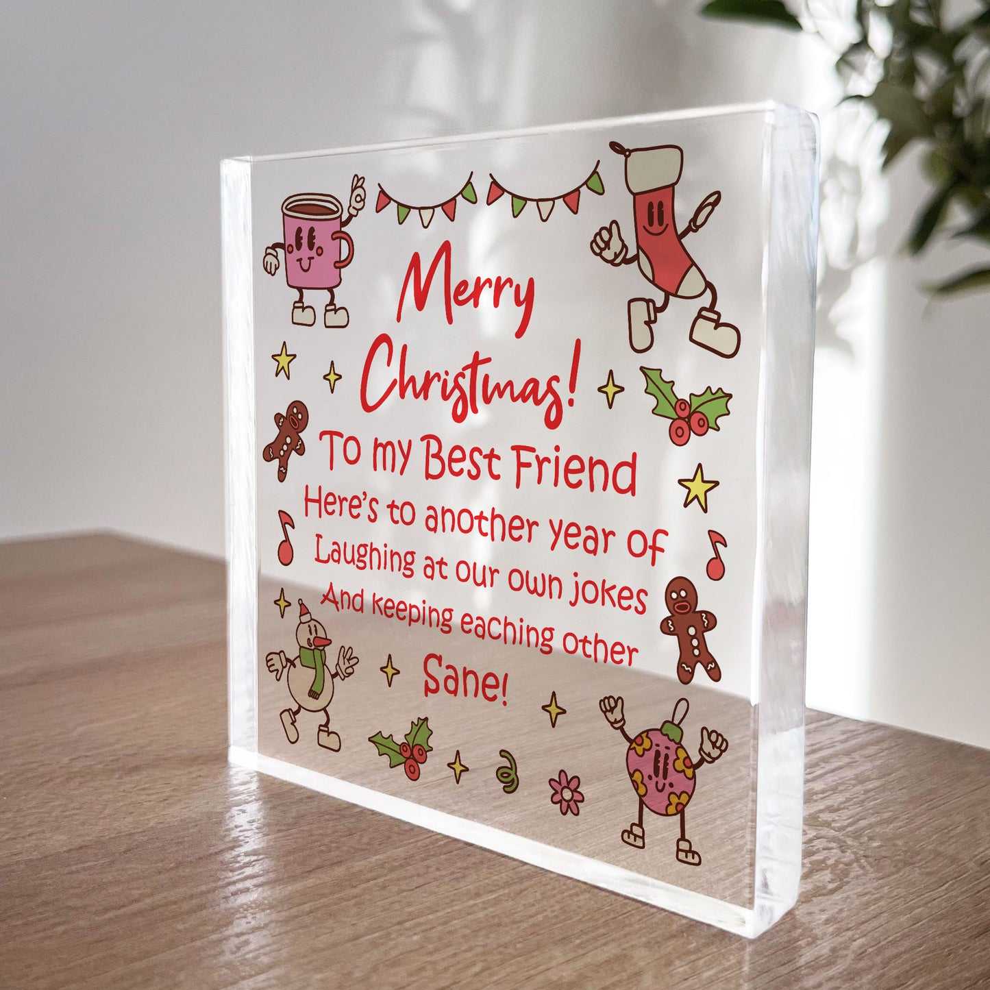 Best Friend Christmas Gift For Her Acrylic Plaque Friendship