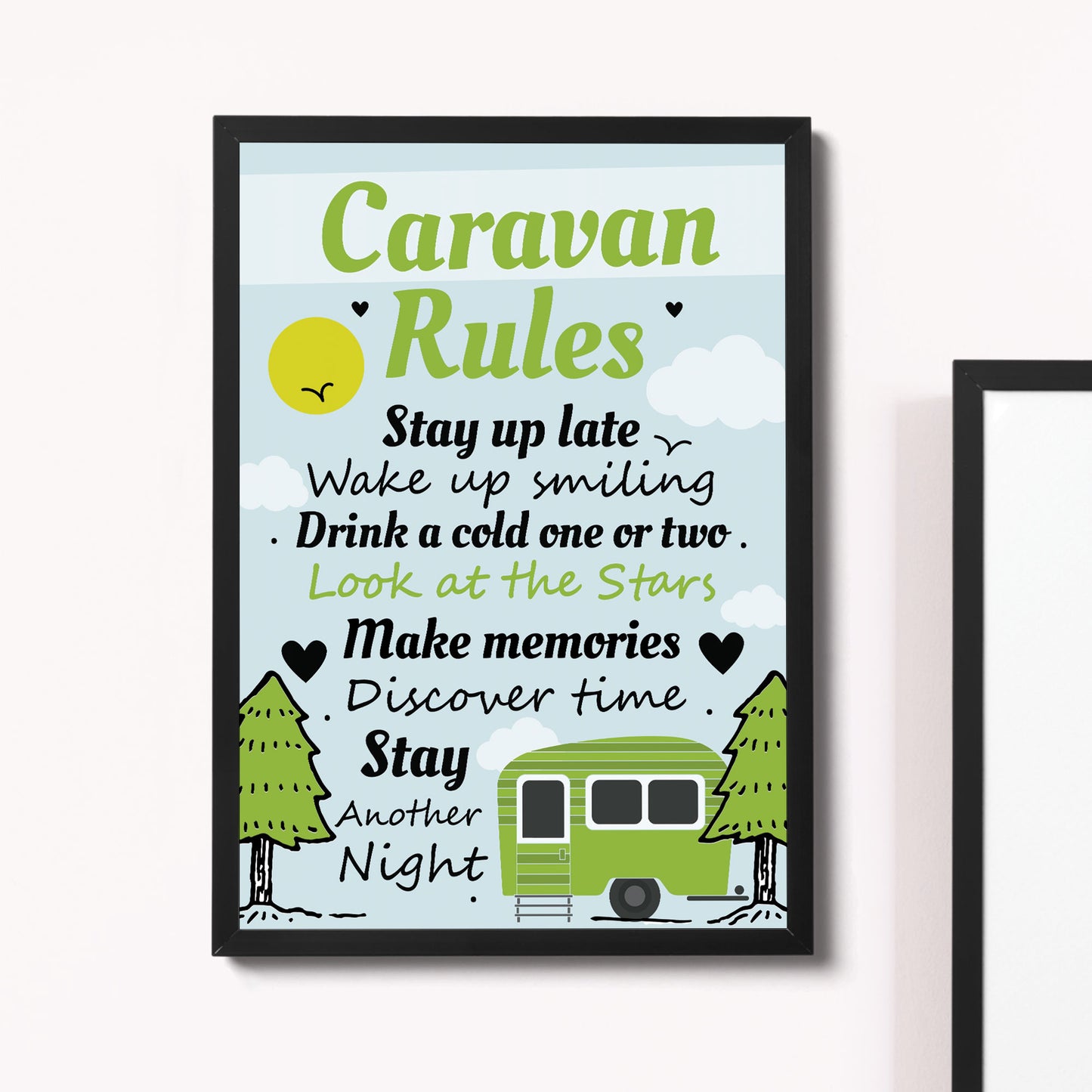 FRAMED Caravan Rules Print Caravan Accessories Caravan Gifts