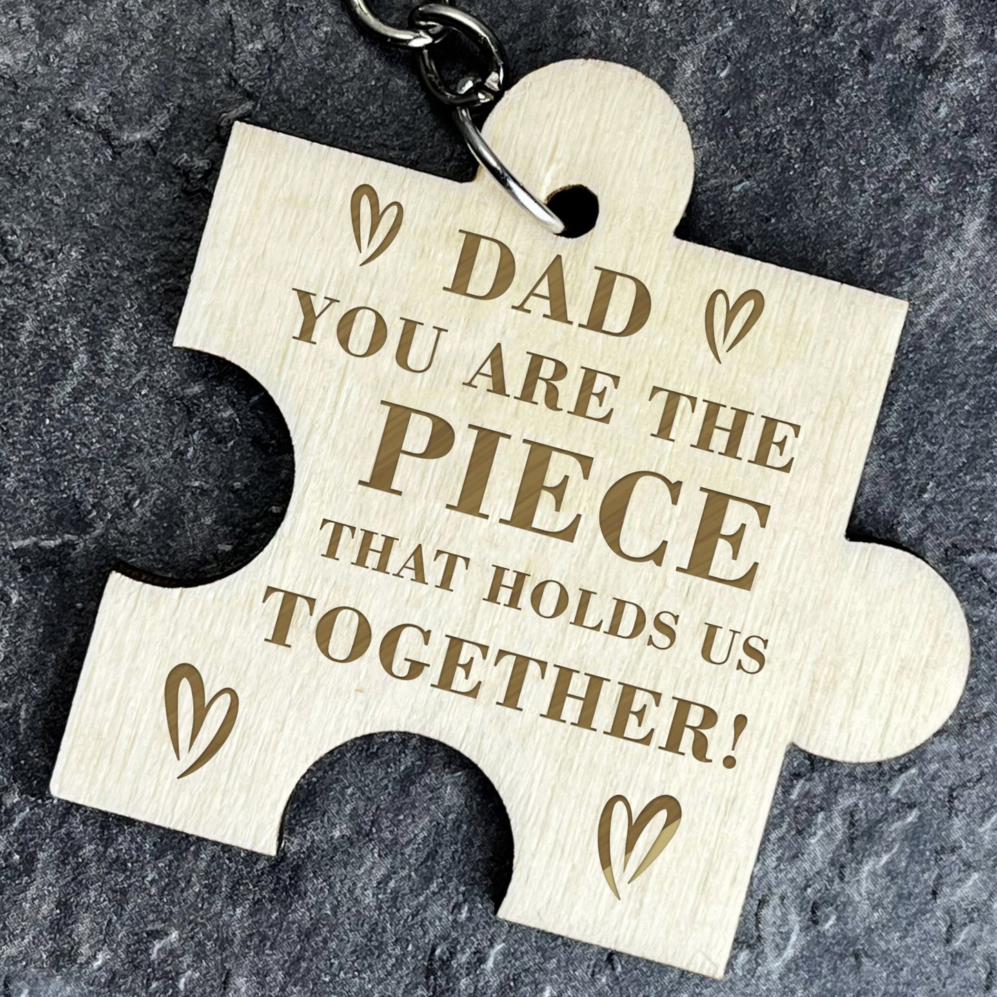 Dad Gifts Wood Puzzle Piece Keyring Fathers Day Gifts For Dad