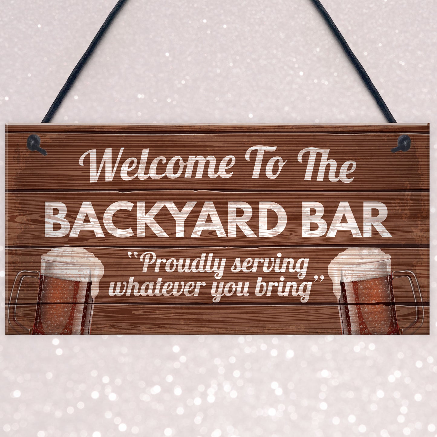 Novelty Backyard Bar Hanging Plaque Garden Man Cave Sign