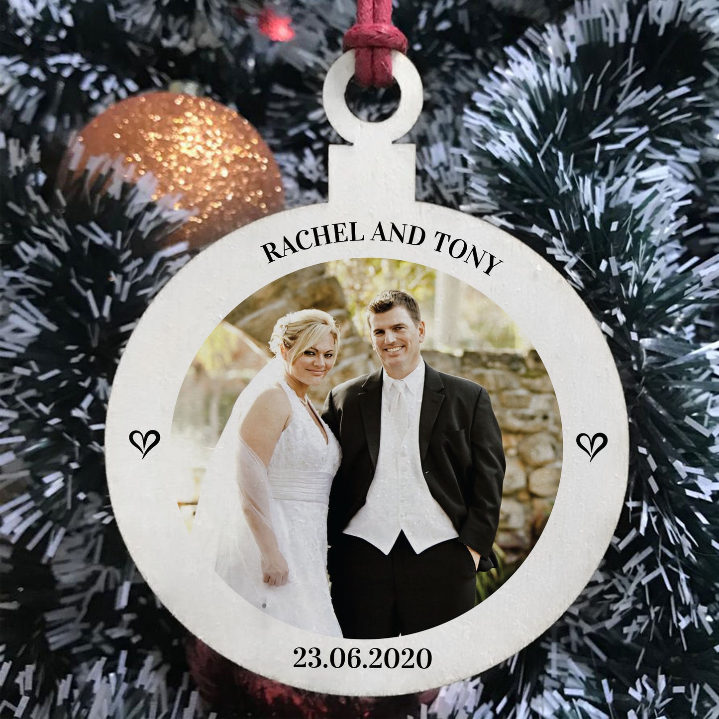 PERSONALISED Christmas Decor Bauble Wedding Anniversary Gift