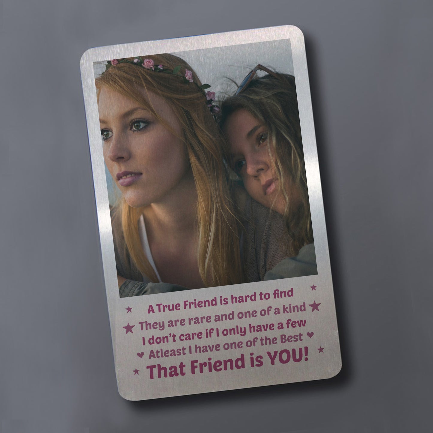 True Friend Gift Personalised Metal Photo Wallet Card Friendship