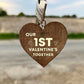 1st Valentines Day Gift Wood Keyring Valentines Gift For Him Her