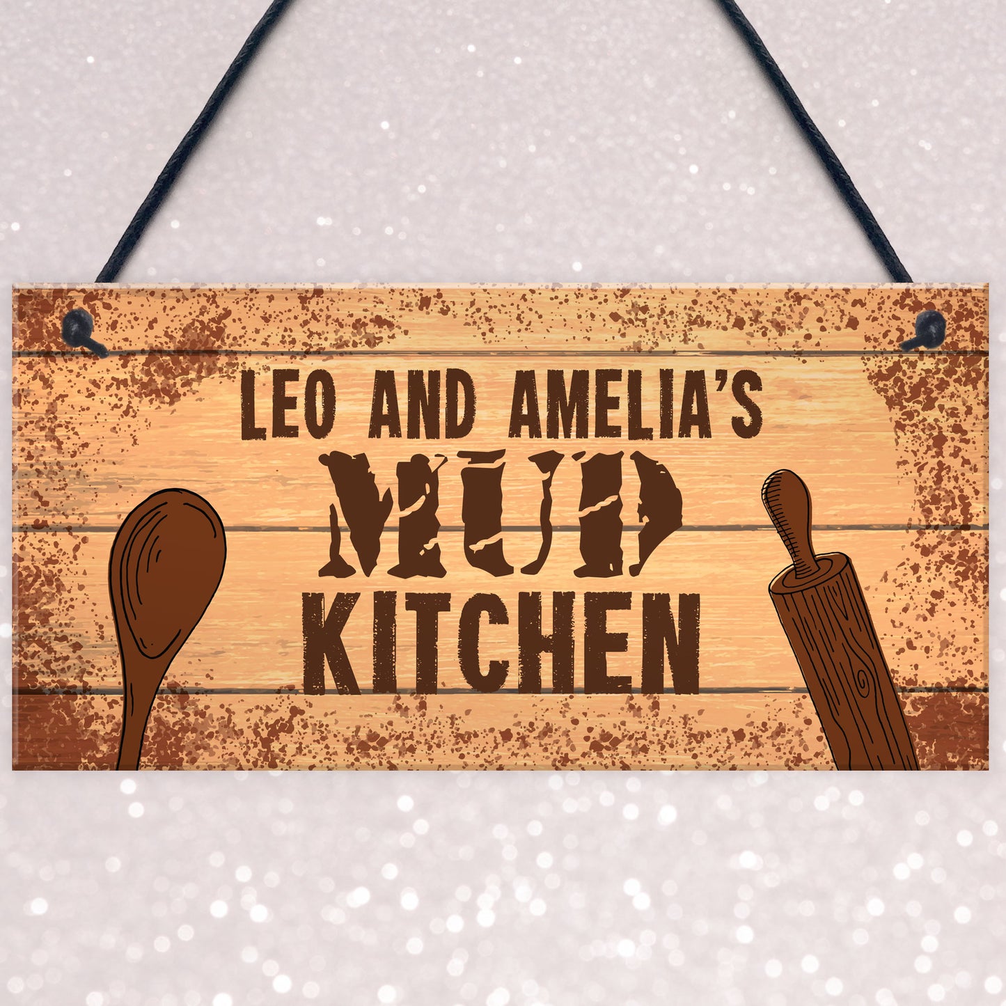 Personalised Kids Name Mud Kitchen Hanging Sign Garden Sign