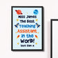 Personalised Best Teaching Assistant Gift Framed Print Space