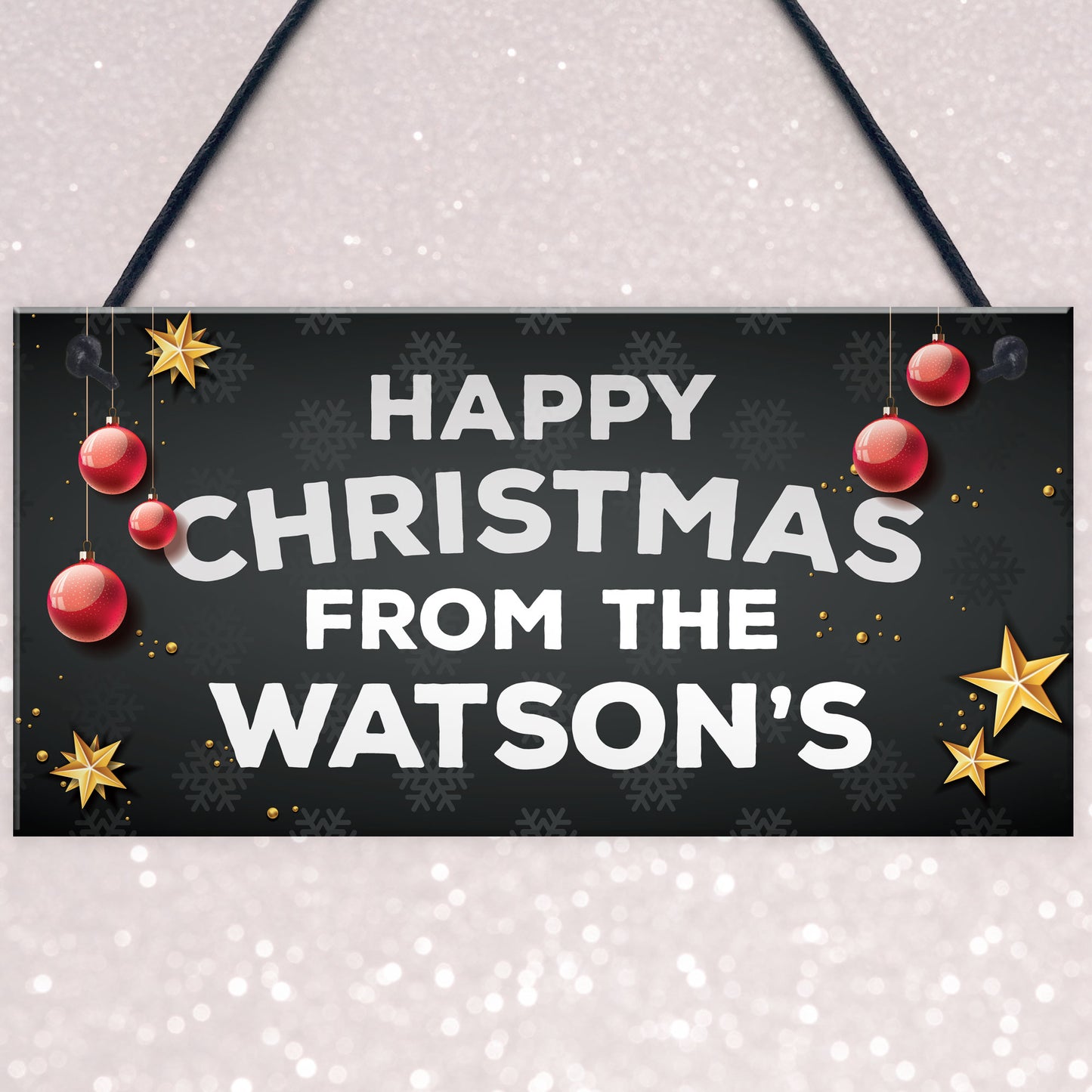Happy Christmas From The 'Surname' Plaque Personalised Sign