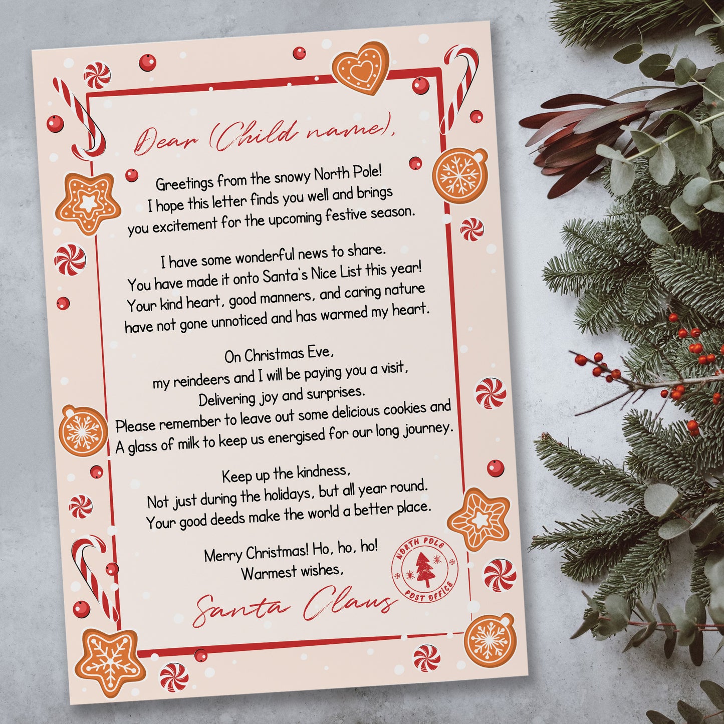 Personalised Letter From Santa, Christmas Eve Box Filler