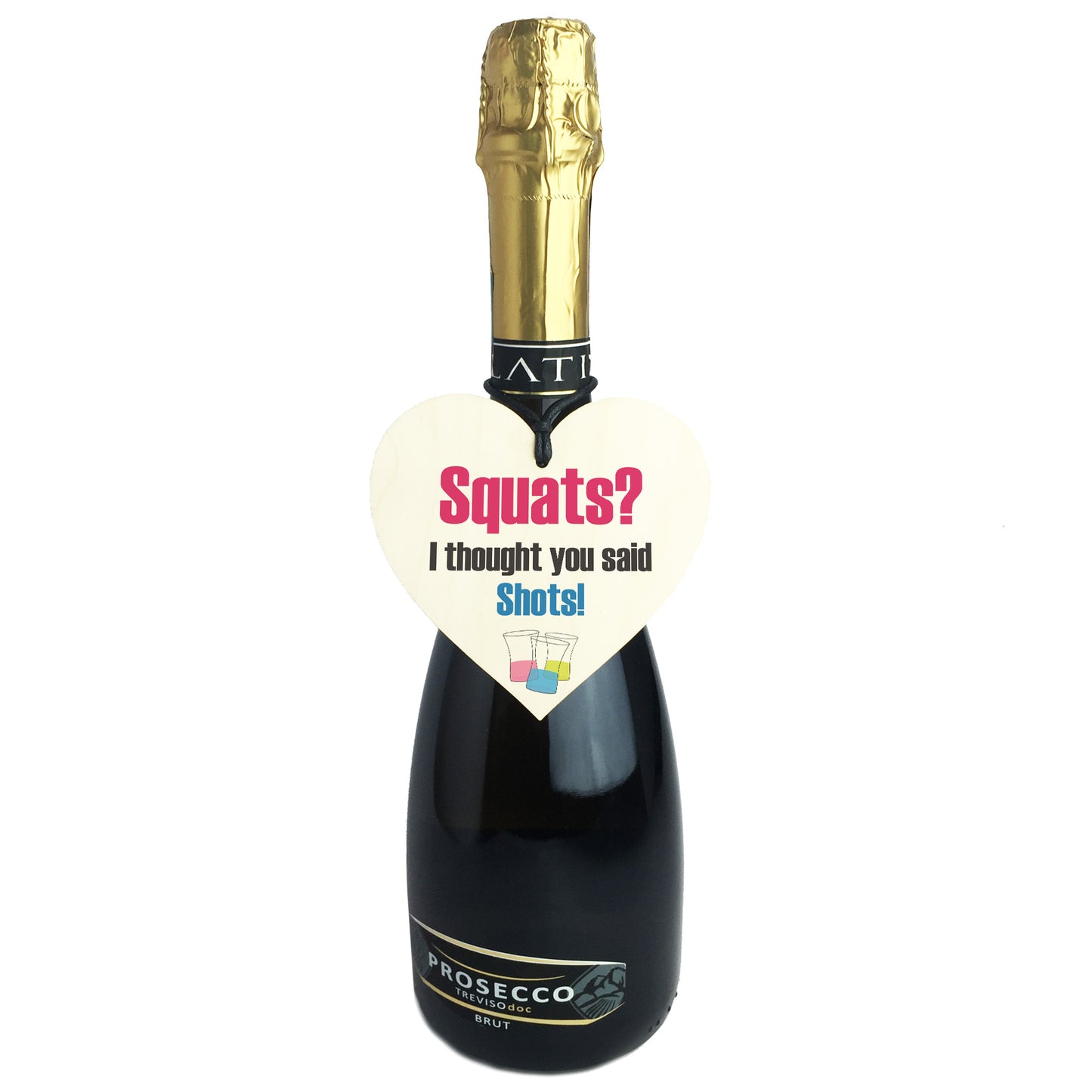 Thought You Said Shots Novelty Wooden Hanging Heart Plaque