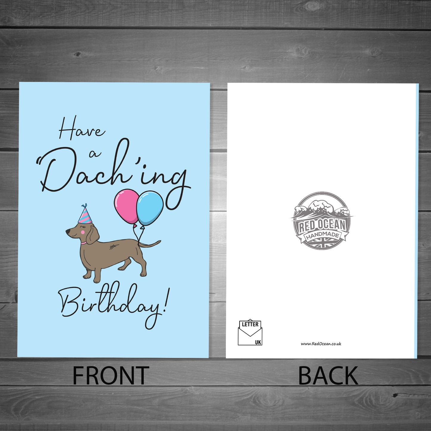 Funny Dachshund Birthday Card For Men Women Pet Design