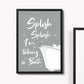 Bathroom Prints Framed Bathroom Sign Bathroom Decor Grey