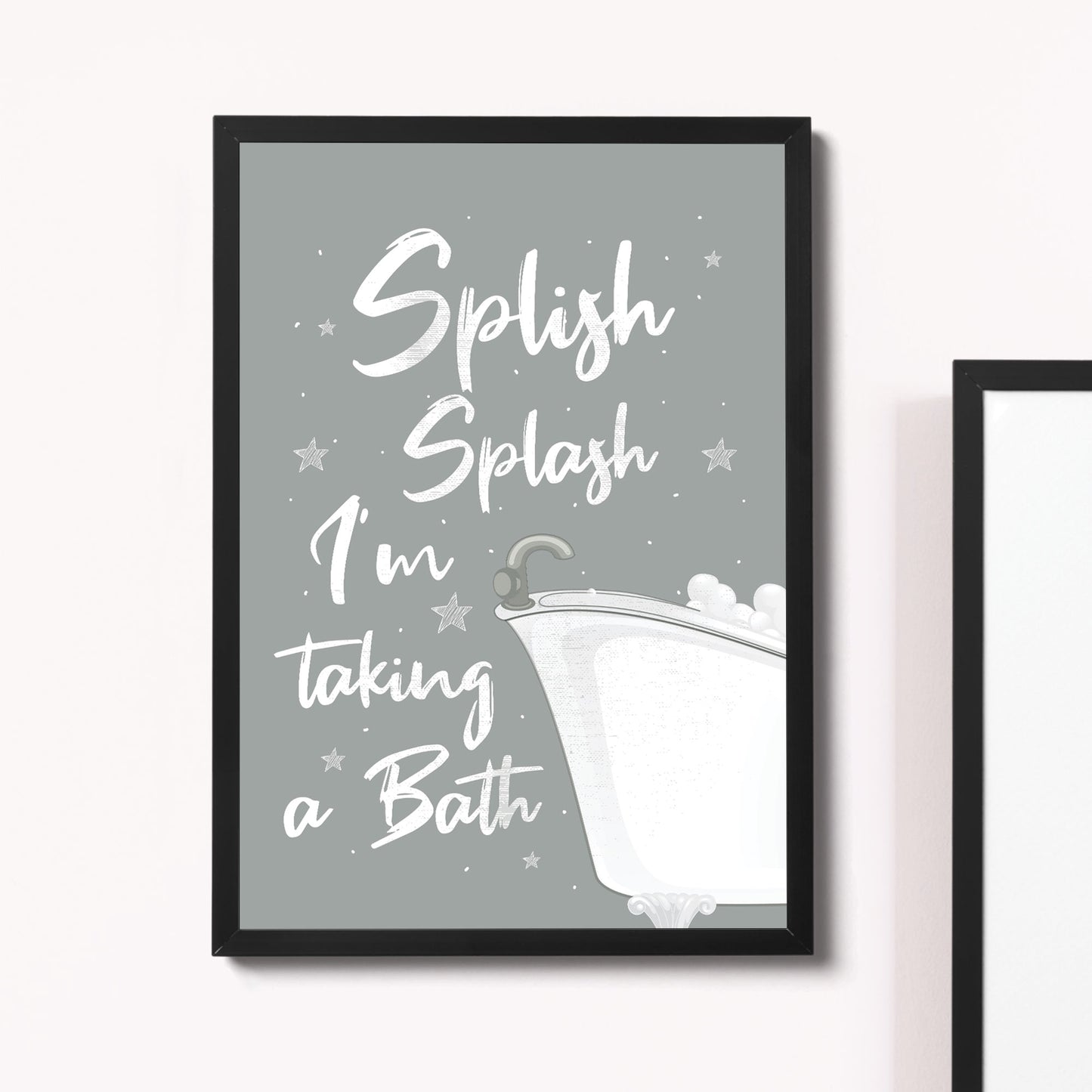 Bathroom Prints Framed Bathroom Sign Bathroom Decor Grey