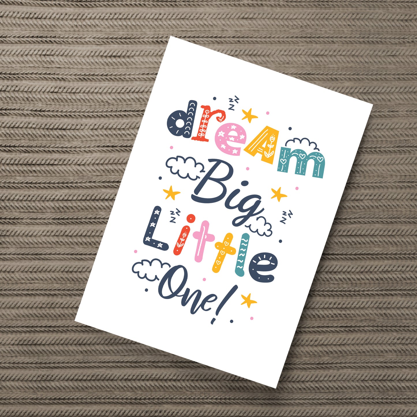 Nursery Print Dream Big Baby Kids Room Pictures Wall Art Decor