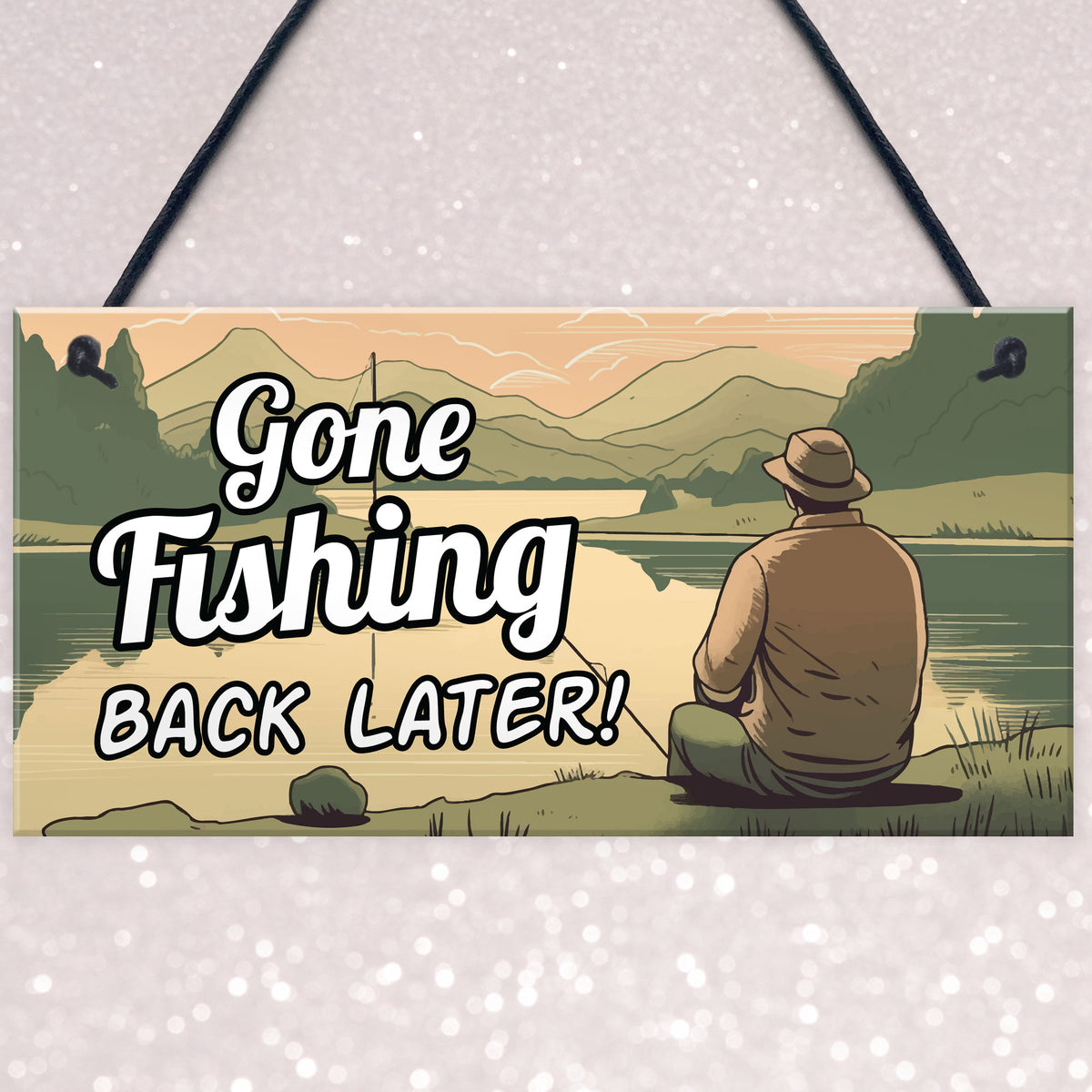 Gone Fishing Hanging Plaque Novelty Fishing Gifts For Men Dad