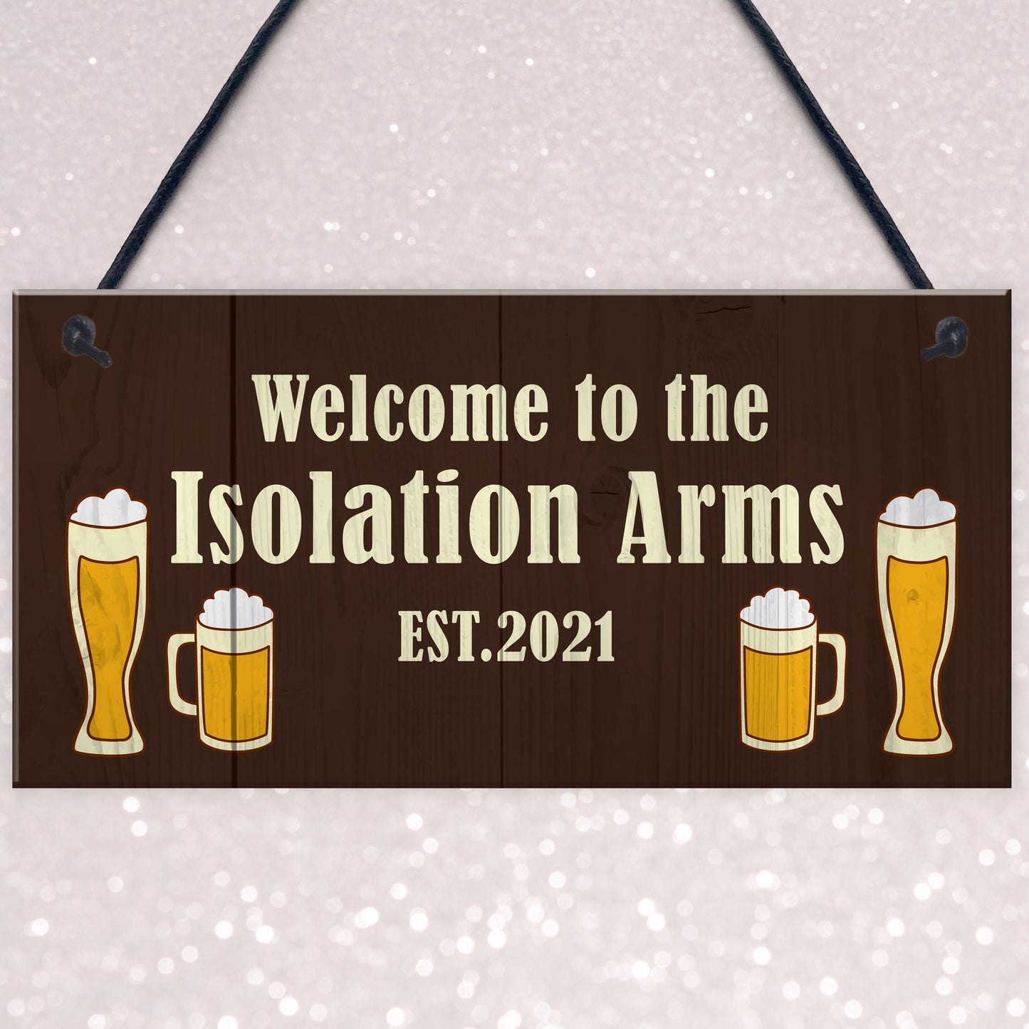 The Isolation Arms Funny HOME BAR Sign Man Cave Plaque Alcohol