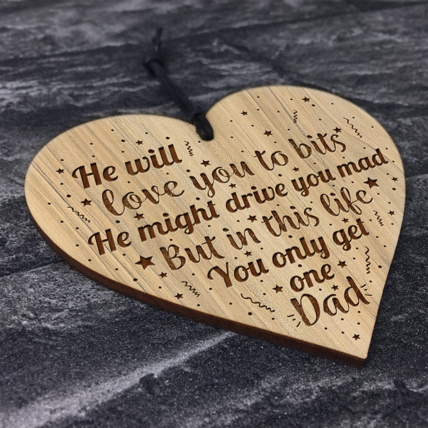 Funny Dad Gift From Daughter Son Engraved Heart Dad Birthday