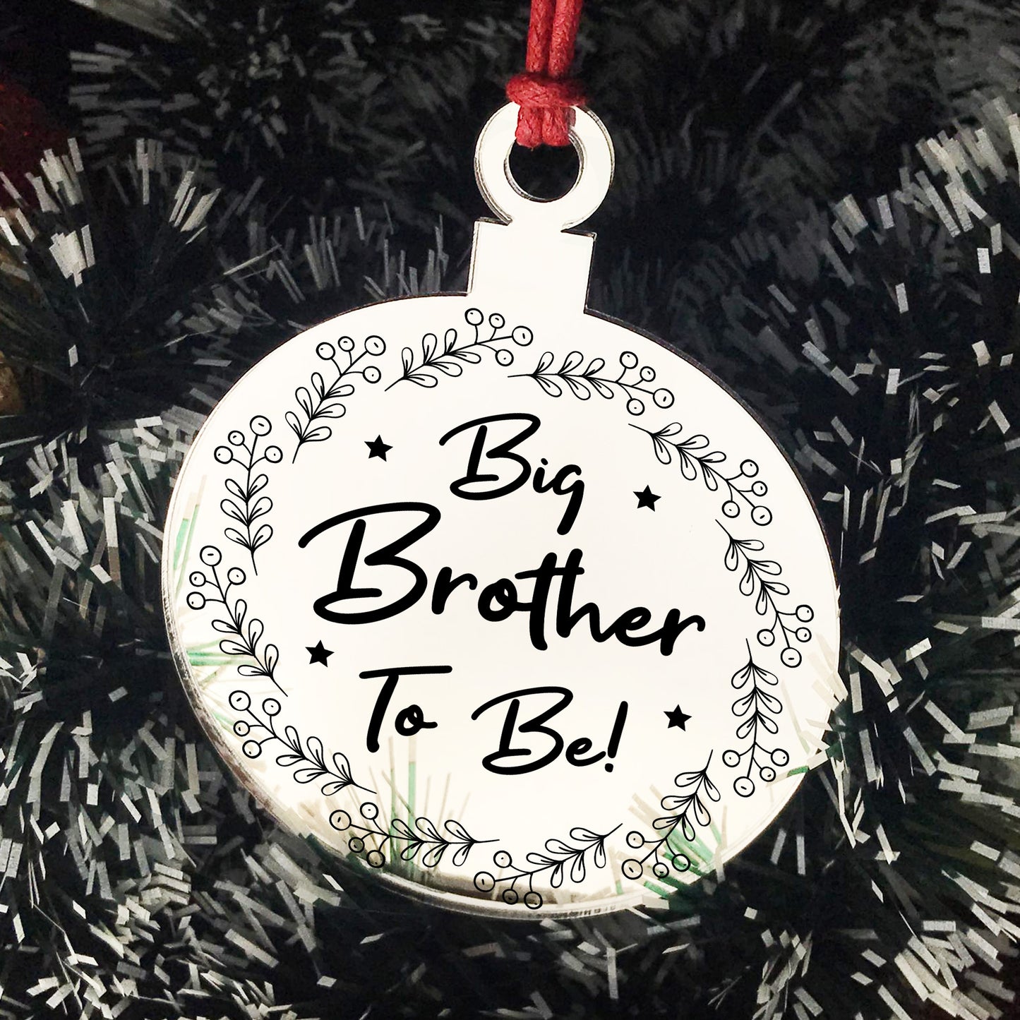 Big Brother To Be Hanging Christmas Tree Bauble Gift New Baby