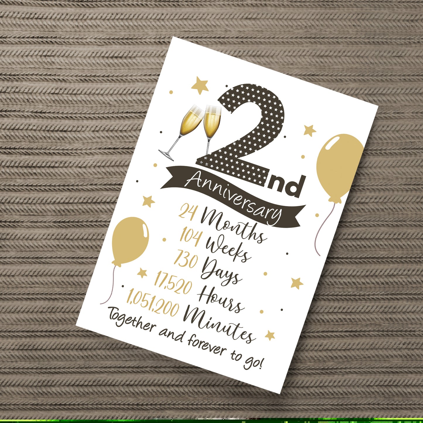 2nd Wedding Anniversary Gift Print Mr & Mrs Anniversary Gifts