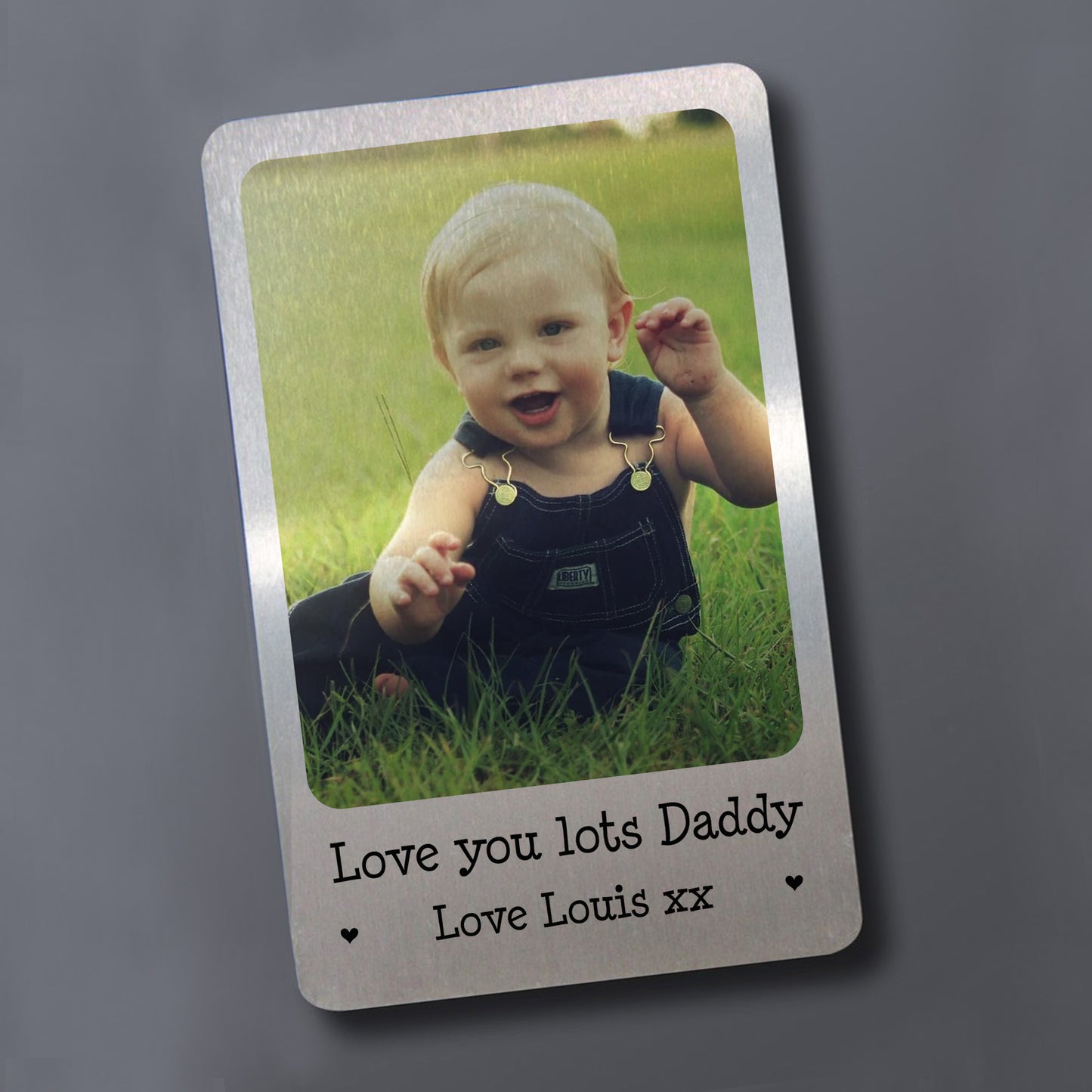Novelty Gift For Daddy Personalised Metal Wallet Card Insert
