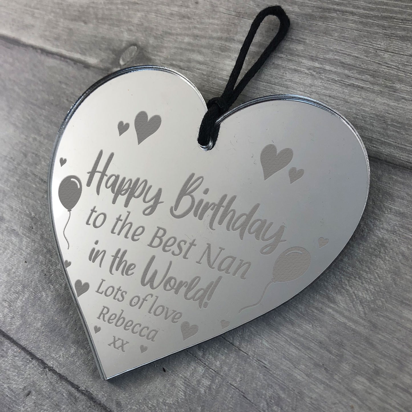 Novelty Nan Birthday Gifts Engraved Heart Personalised Gift