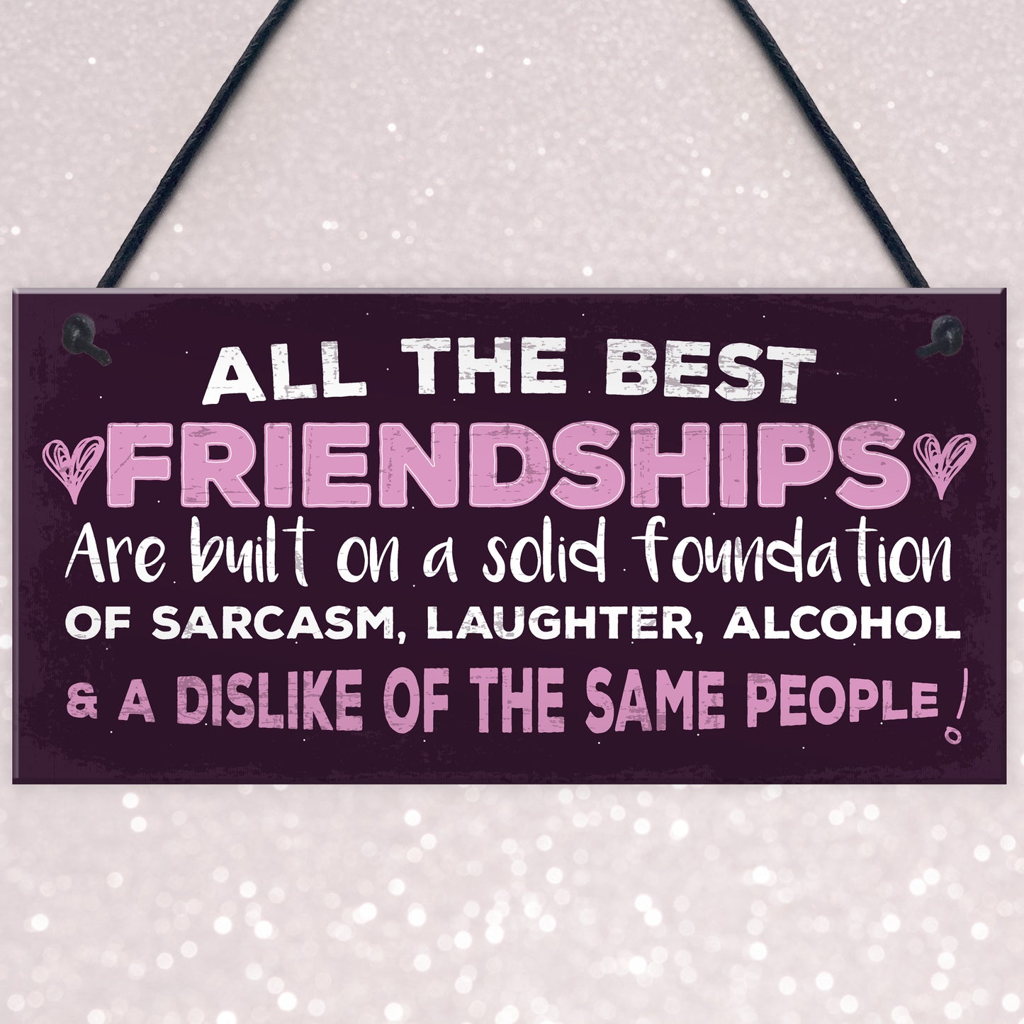 Friendship Sign Best Friend Plaque Funny Novelty Alcohol Gift
