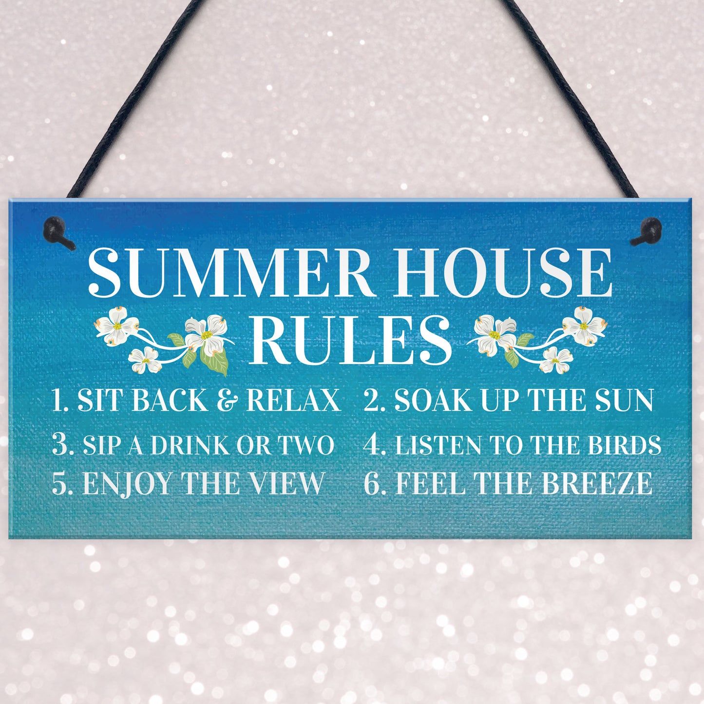 Summer House Rules Hanging Garden Shed Sign Home Decor Sign