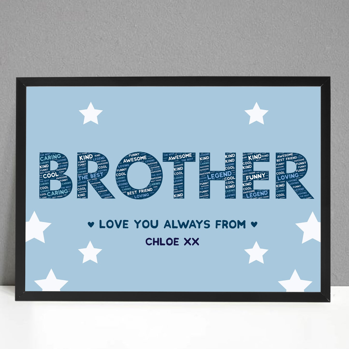 Brother Gift Personalised Frame Print Brother Birthday Xmas Gift