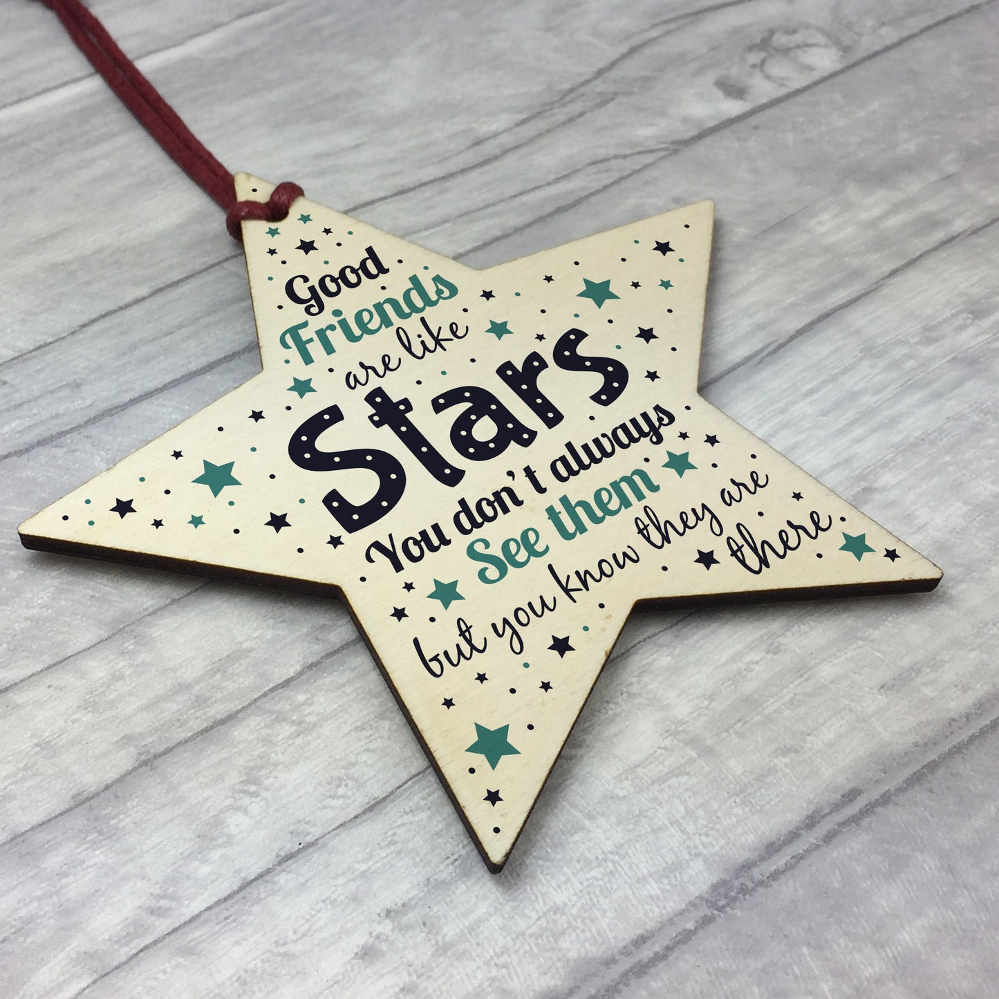 BEST FRIEND Birthday Christmas Keepsake Gift Wood Star Thank You