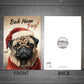 Bah Hum Pug Christmas Card Funny Christmas Card For Mum Dad