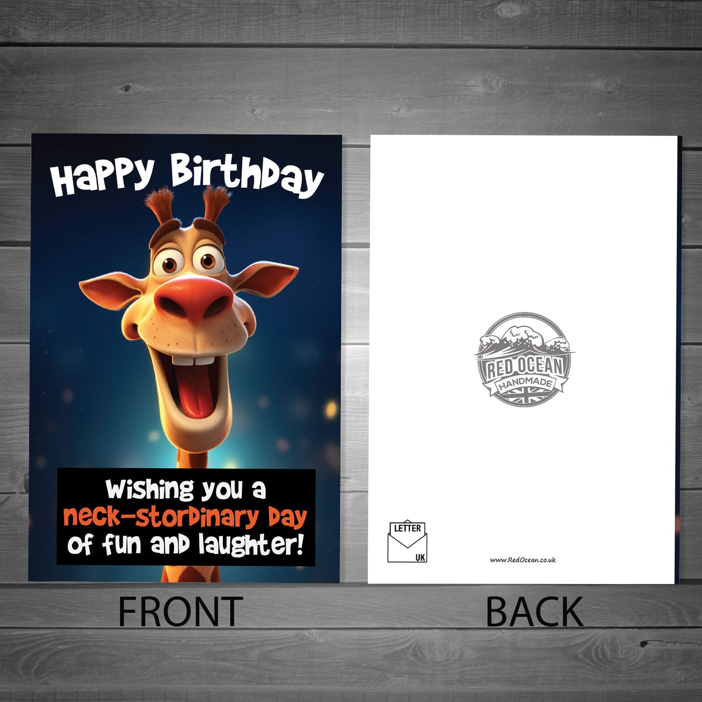 Funny Birthday Card for Him Or Her Giraffe Card Mum Dad