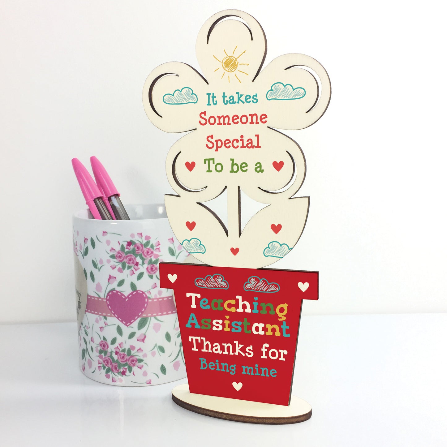 Special Poem For Teaching Assistant Wood Flower Thank You Gift