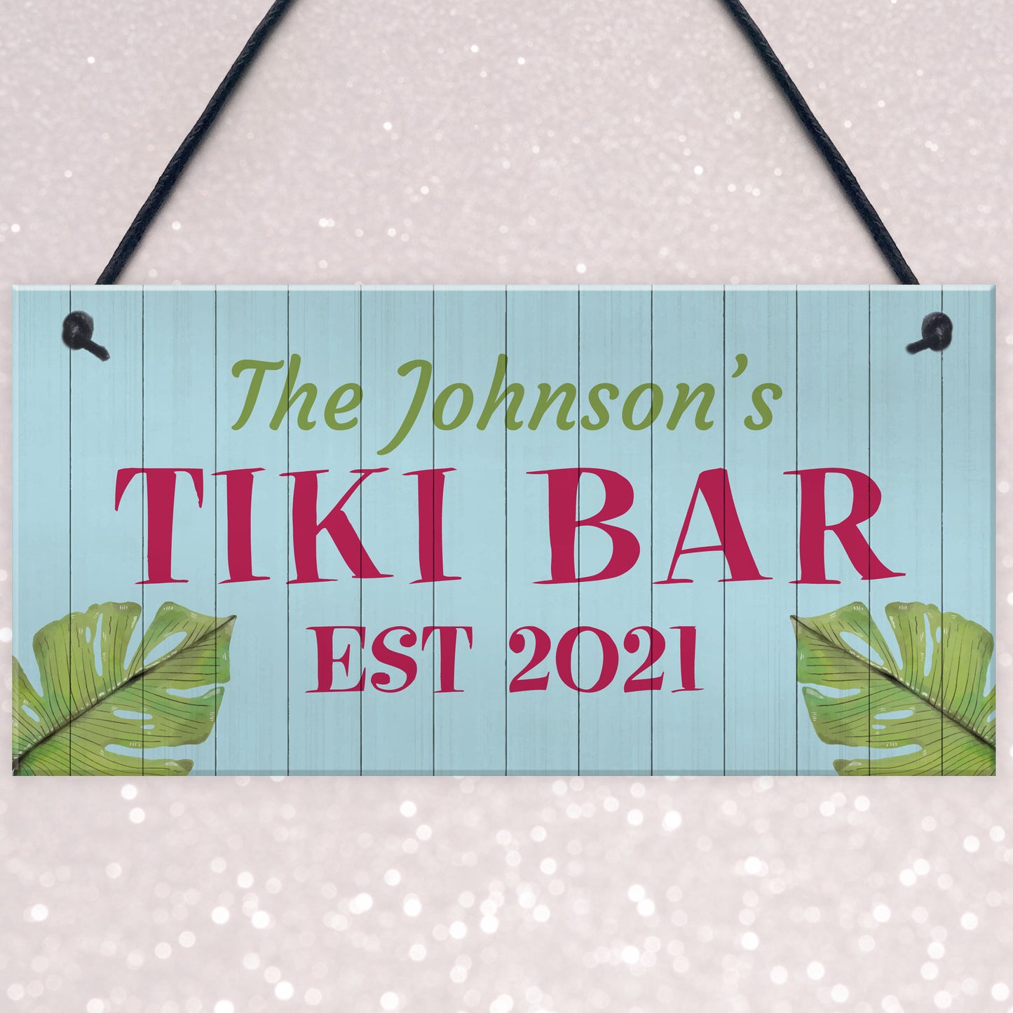 Tiki Bar Personalised Hanging Bar Sign For Home Bar Garden Signs