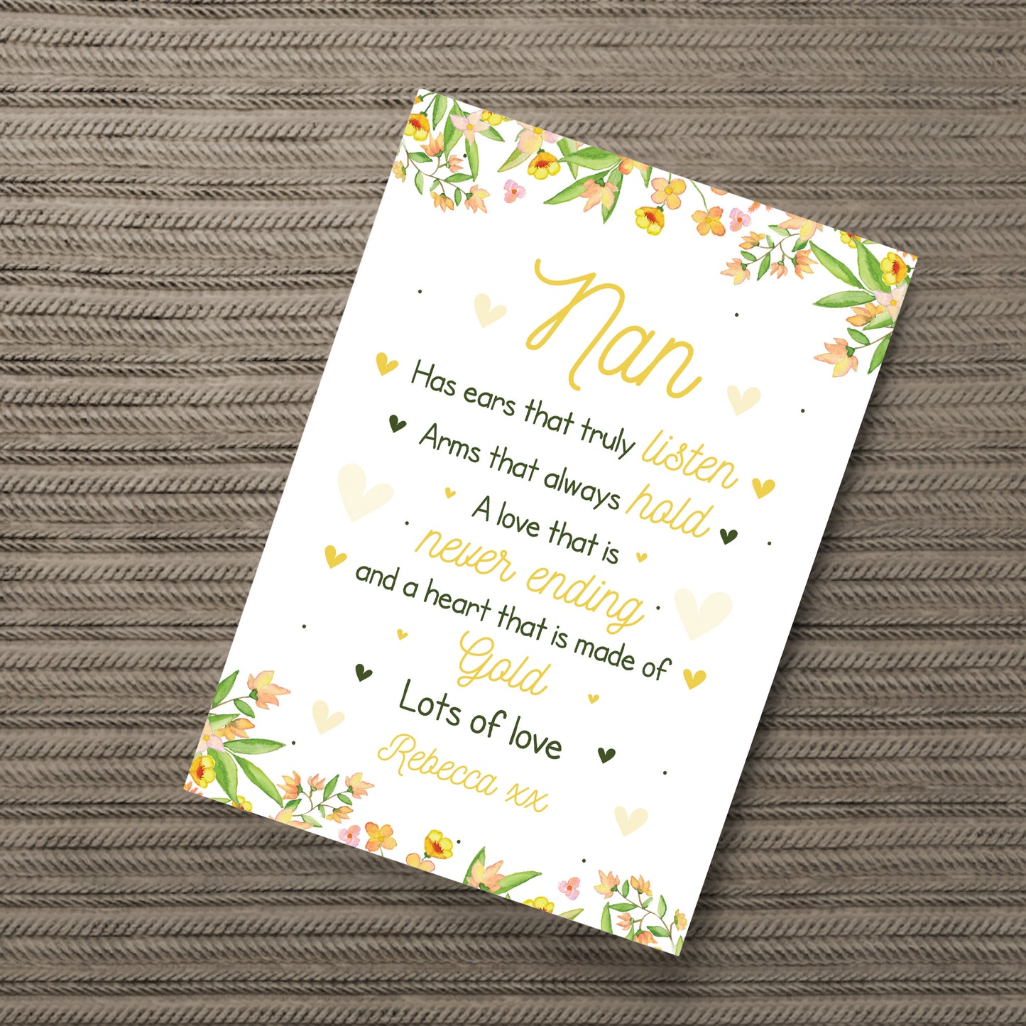 Nan Gift Personalised Print Birthday Xmas Nan Gift From Child