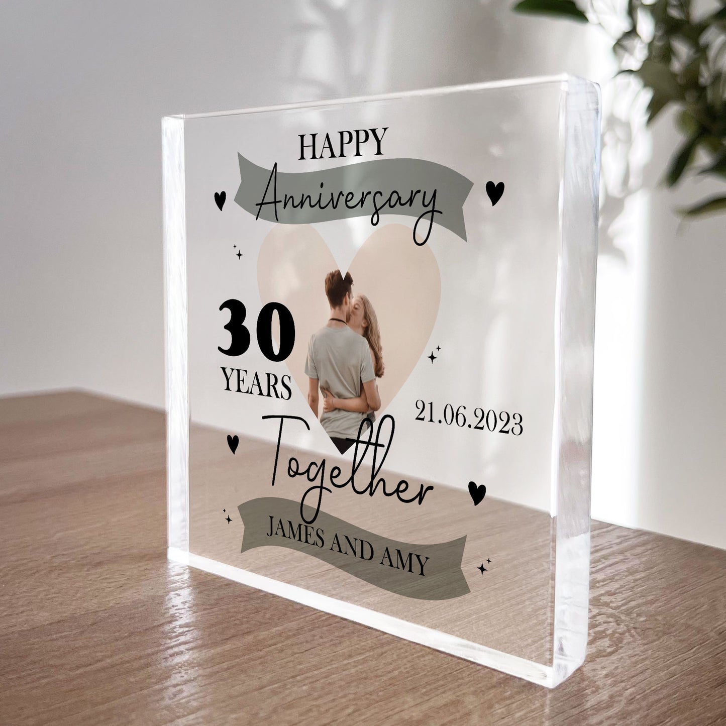 30th Wedding Anniversary Gift Personalised Photo Block Husband
