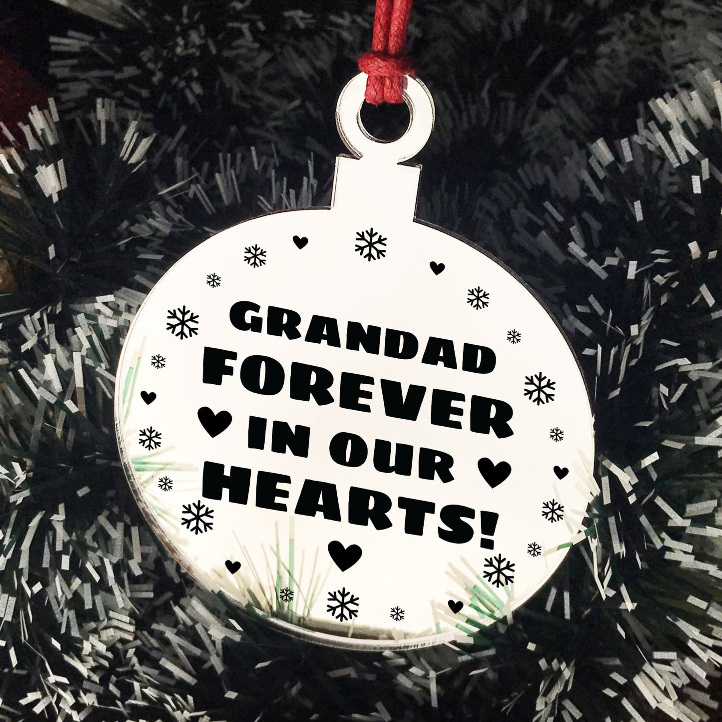 Hanging Acrylic Memorial Christmas Decoration For Grandad