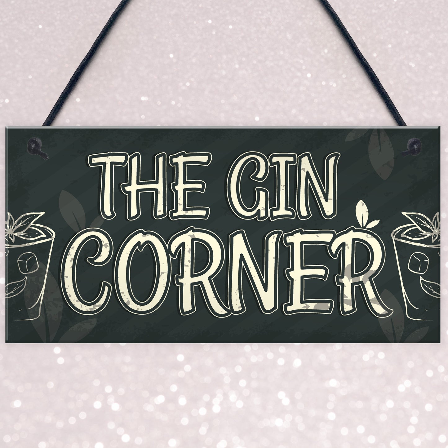 Gin Corner Garden Sign Gin & Tonic Plaque Funny Alcohol Home Bar
