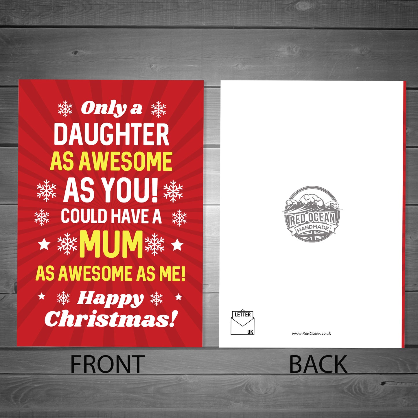 Funny Daughter Christmas Card From Mum Cheeky Humour Card